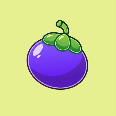 Tatlı mangosteen. Dekorasyon, çıkartma, simge ve diğer şeyler için uygun.