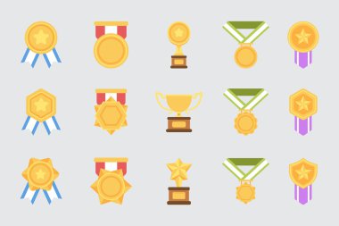 Altın madalya illüstrasyon koleksiyonu  