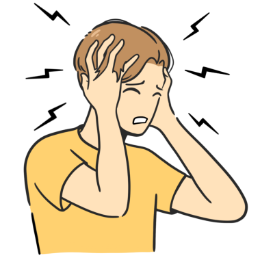 Bir adamın baş ağrısı illüstrasyonu