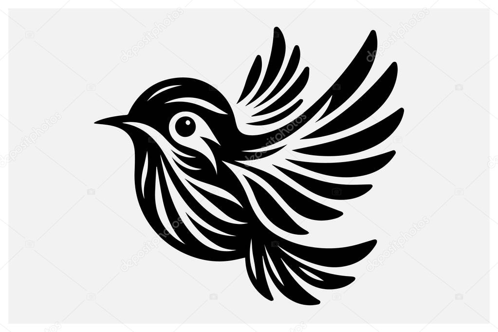 A sleek black color bird silhouette ideal for logos artwork and design projects. This minimal yet elegant bird silhouette adds a stylish touch to any creative work. Use it for digital or print designs effortlessly.