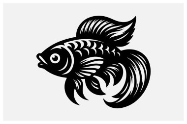 A sleek black color fish silhouette perfect for logos, artwork, and creative designs. This simple yet elegant fish silhouette adds a touch of nature and tranquility to any project. Ideal for digital and print applications in various artistic styles. clipart