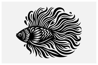 A sleek black color fish silhouette perfect for logos, artwork, and creative designs. This simple yet elegant fish silhouette adds a touch of nature and tranquility to any project. Ideal for digital and print applications in various artistic styles. clipart