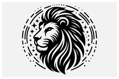 A bold black color lion silhouette ideal for logos, artwork, and creative designs. This powerful and regal lion silhouette adds a touch of strength and majesty to any project. Perfect for digital and print applications in various artistic styles. clipart