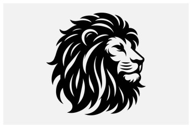 A bold black color lion silhouette ideal for logos, artwork, and creative designs. This powerful and regal lion silhouette adds a touch of strength and majesty to any project. Perfect for digital and print applications in various artistic styles. clipart