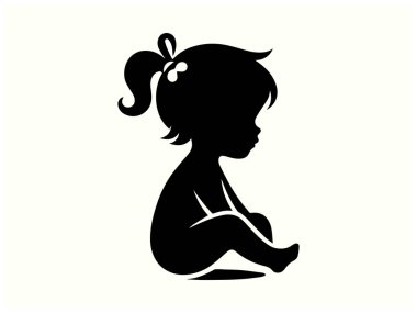 Baby Silhouette Black Color Clipart for Logos and Designs clipart