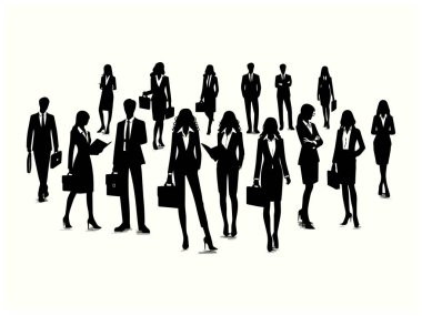 Business People Silhouette Black Color Clipart for Logos and Designs clipart