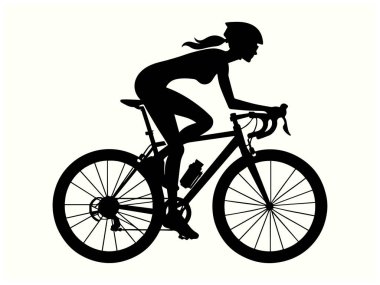 Bisikletçi Silueti Siyah Renkli Spor Logo ve Tasarımlar için Clipart