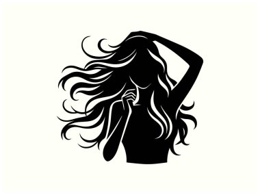 Woman Silhouette Black Color Clipart for Logos and Designs clipart