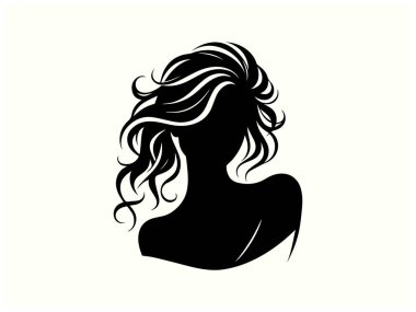 Logolar ve Tasarımlar için Kadın Silüeti Siyah Renk Clipart