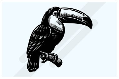 Toucan Beak Silhouette Black Clipart for Tropical and Wildlife Designs clipart