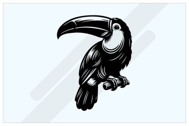 Toucan Beak Silhouette Black Clipart for Tropical and Wildlife Designs clipart