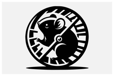 Hamster Wheel Silhouette Clipart High-Quality Black Vector for Logos and Designs clipart