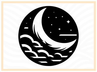 Ay 'ın görünür kraterleriyle yüksek kaliteli siyah silueti, gökyüzü, gece, astronomi ve uzay temalı tasarımlar, markalaşma ve ay döngüsüyle ilgili sanatsal projeler için mükemmeldir..