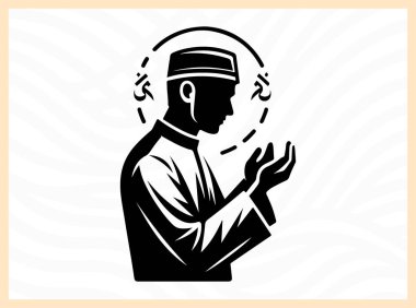 Müslüman bir adamın dua etmesi, duayı, inancı ve dini sanatlar, İslam bağlılığı, ibadet ve ruhani tasarım projeleri için Tanrı ile derin ruhsal bağlantıyı sembolize etmesi anlamlıdır.