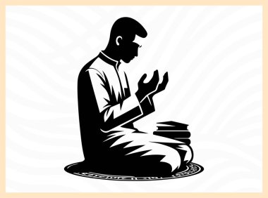 Müslüman bir adamın dua etmesi, duayı, inancı ve dini sanatlar, İslam bağlılığı, ibadet ve ruhani tasarım projeleri için Tanrı ile derin ruhsal bağlantıyı sembolize etmesi anlamlıdır.