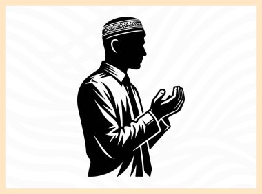 Müslüman bir adamın dua etmesi, duayı, inancı ve dini sanatlar, İslam bağlılığı, ibadet ve ruhani tasarım projeleri için Tanrı ile derin ruhsal bağlantıyı sembolize etmesi anlamlıdır.