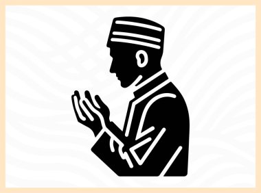 Müslüman bir adamın dua etmesi, duayı, inancı ve dini sanatlar, İslam bağlılığı, ibadet ve ruhani tasarım projeleri için Tanrı ile derin ruhsal bağlantıyı sembolize etmesi anlamlıdır.