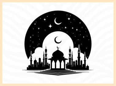 Qadr gökyüzünün huzurlu silueti, ilahi nimetleri, ruhani yansımayı simgeliyor, ve bu kutsal gecenin İslam 'daki önemi Ramazan temalı sanat eserleri, dua ve inanç temelli tasarım projeleri için idealdir.