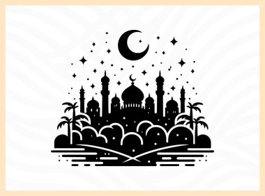 Qadr gökyüzünün huzurlu silueti, ilahi nimetleri, ruhani yansımayı simgeliyor, ve bu kutsal gecenin İslam 'daki önemi Ramazan temalı sanat eserleri, dua ve inanç temelli tasarım projeleri için idealdir.