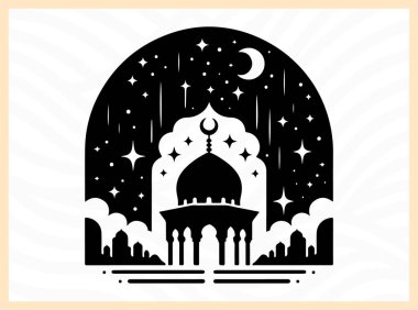 Qadr gökyüzünün huzurlu silueti, ilahi nimetleri, ruhani yansımayı simgeliyor, ve bu kutsal gecenin İslam 'daki önemi Ramazan temalı sanat eserleri, dua ve inanç temelli tasarım projeleri için idealdir.