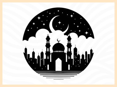 Qadr gökyüzünün huzurlu silueti, ilahi nimetleri, ruhani yansımayı simgeliyor, ve bu kutsal gecenin İslam 'daki önemi Ramazan temalı sanat eserleri, dua ve inanç temelli tasarım projeleri için idealdir.