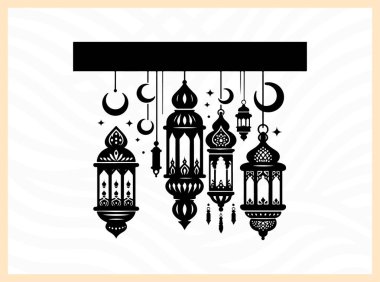 Ramazan fenerlerinin büyüleyici silueti, Ramazan temalı sanat eserleri, şenlik tasarımları ve Ramazan 'ın ruhunu, ailesini ve ruhsal bütünlüğünü yansıtan kültürel görseller için Ramazan İdeal' in ışığını, inancını ve kutlamasını sembolize ediyor.