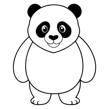 panda boyama sayfası beyaz arkaplan