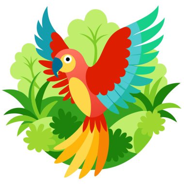 parrot graphic illustration on white background clipart