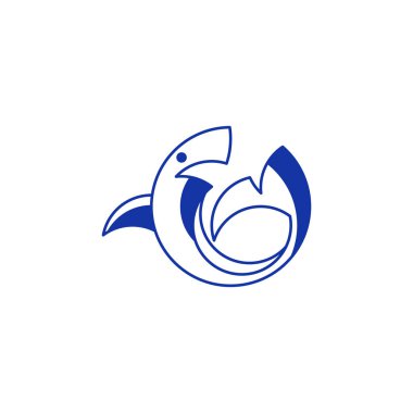 Abstract Logo Combining Shark and Circle Elements
