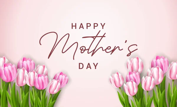 Tarjeta Felicitación Del Día Las Madres Con Flores Fondo — Archivo Imágenes Vectoriales