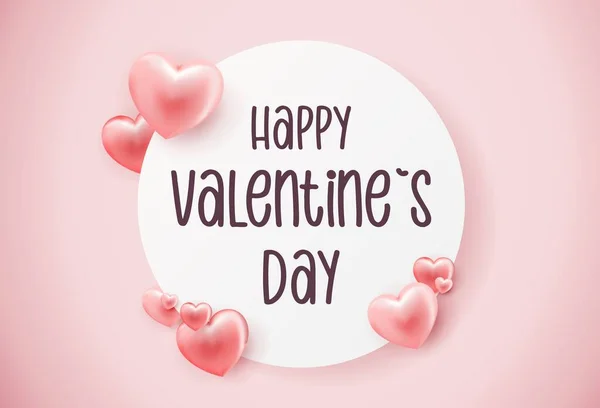 День Святого Валентина Векторна Листівка Фоном Червоних Рожевих Сердець — стоковий вектор