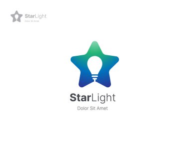 Negatif ışık kabarcığı logosuna sahip yıldız