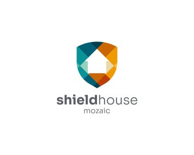 Renkli kalkan evi mozaik logosu