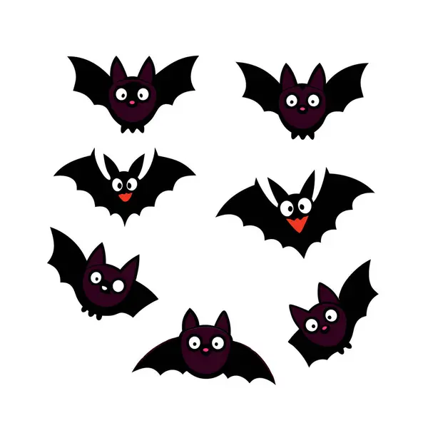 stock vector Spooky vampire bats silhouettes perfect for Halloween-themed designs. This vector illustration captures the eerie essence of nocturnal creatures, ideal for creating frightful holiday decor.