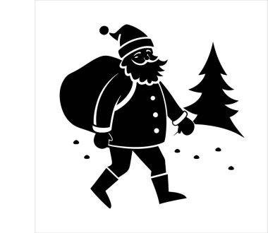 charming Santa Claus with festive ornaments vector art, perfect for holiday designs, greeting cards, and seasonal decorations. bring the joy of Christmas to your projects with this cheerful illustration. clipart