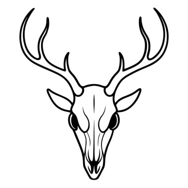 This hand-drawn vintage deer skull vector illustration offers intricate detail and rustic appeal. Ideal for tattoo designs, decor, or nature-inspired digital projects. clipart