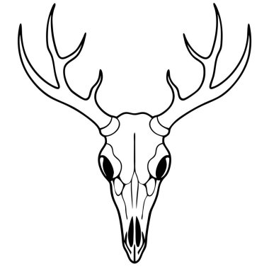 This hand-drawn vintage deer skull vector illustration offers intricate detail and rustic appeal. Ideal for tattoo designs, decor, or nature-inspired digital projects. clipart