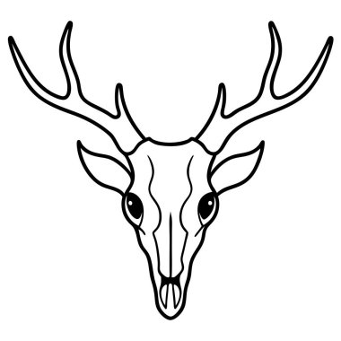 This hand-drawn vintage deer skull vector illustration offers intricate detail and rustic appeal. Ideal for tattoo designs, decor, or nature-inspired digital projects. clipart