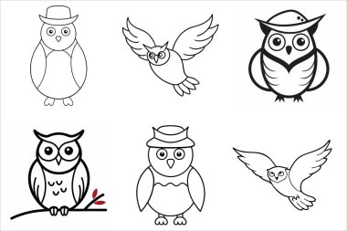 Capture the essence of nature with this hand-drawn owl outline illustration. Perfect for wildlife art, tattoos, and designs that need a touch of rustic elegance and wisdom. clipart