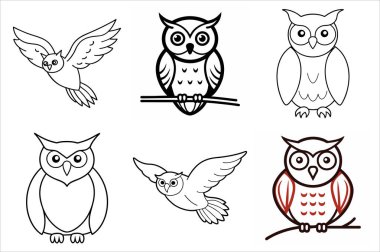 Capture the essence of nature with this hand-drawn owl outline illustration. Perfect for wildlife art, tattoos, and designs that need a touch of rustic elegance and wisdom. clipart