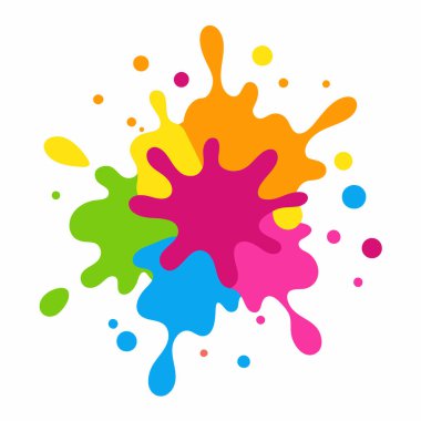  Celebrate Holi with this vibrant paint splash background, featuring colorful splatters and drops. Perfect for festive projects, digital art, and decor that captures the spirit of color. clipart