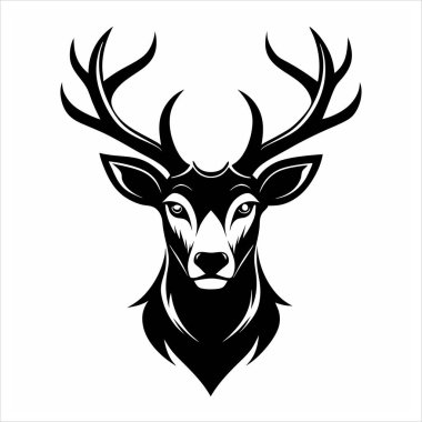 Showcase elegance and strength with this deer head logo vector. Ideal for outdoor, wildlife, and rustic-themed branding, bringing a timeless and natural look to any design project. clipart