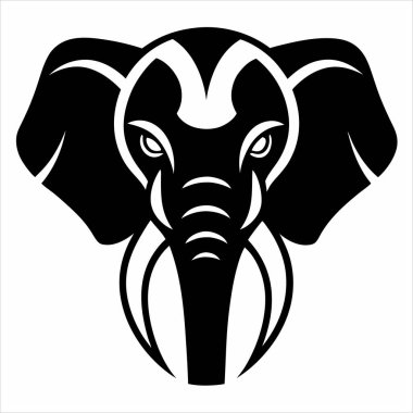  Capture strength and elegance with this elephant head logo vector. Ideal for branding, logos, and nature-inspired designs, adding a bold and professional touch to your projects. clipart