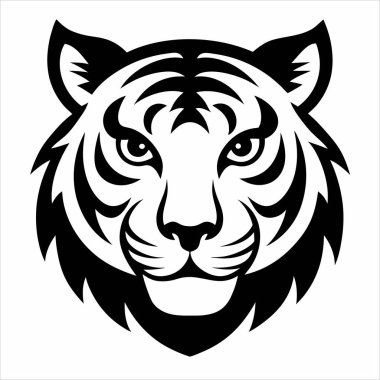 Capture strength and elegance with this tiger head logo illustration. Perfect for branding, apparel, and digital projects needing a bold, wild, and powerful design. clipart