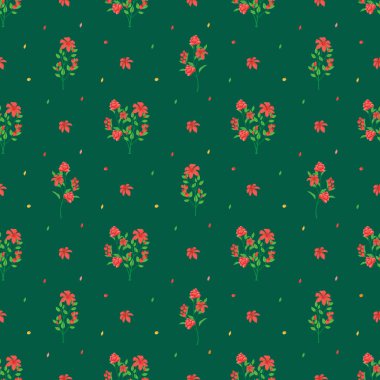 Soyut, dikişsiz çiçek desenli giysiler giyim desenli tekstil tasarımı.