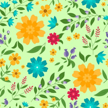 Soyut, dikişsiz çiçek desenli giysiler giyim desenli tekstil tasarımı.