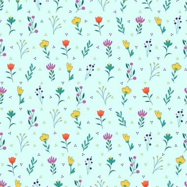 Soyut, dikişsiz çiçek desenli giysiler giyim desenli tekstil tasarımı.