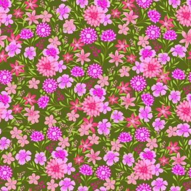 Soyut, dikişsiz çiçek desenli giysiler giyim desenli tekstil tasarımı.