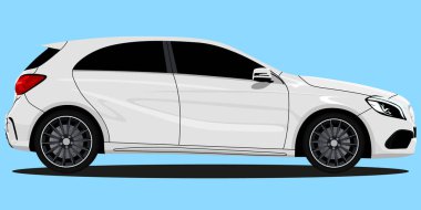 Minimalist Araba Tarafı Görünüm Çizgisi Sanatı