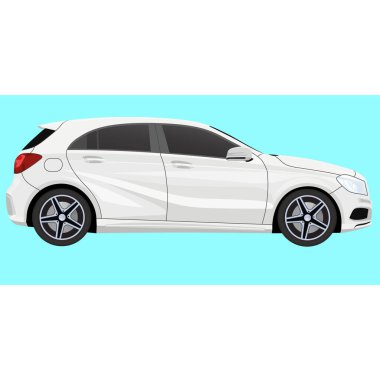 Minimalist Araba Tarafı Görünüm Çizgisi Sanatı